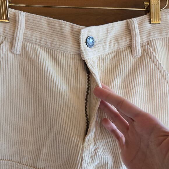 Pacsun Off White Corduroy Cutoff Workwear Shorts Cargo 27 High Waisted Soft - Picture 3 of 5